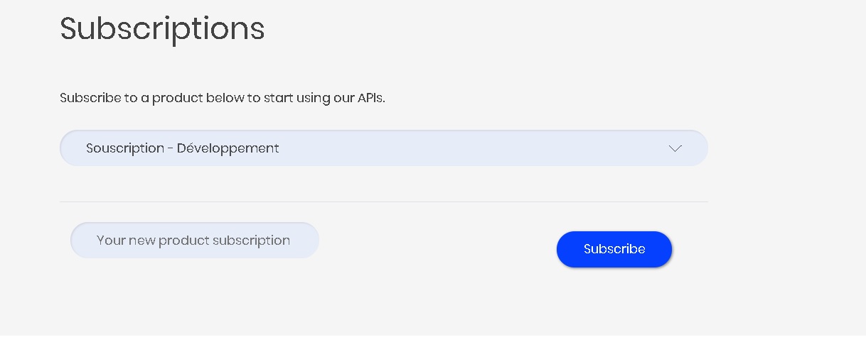 Souscription - Développement